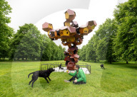 Web(s) of Life exhibition by Argentinian artist Tomas Saraceno at the Serpentine Gallery South, Hyde Park, London, UK.