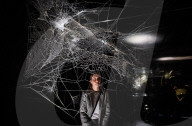 Web(s) of Life exhibition by Argentinian artist Tomas Saraceno at the Serpentine Gallery South, Hyde Park, London, UK.