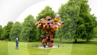 Web(s) of Life exhibition by Argentinian artist Tomas Saraceno at the Serpentine Gallery South, Hyde Park, London, UK.