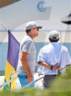 PEOPLE -  Leonardo Dicaprio und das Model Megan Roche gehen in Formentera an Land