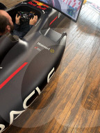 Red Bull F1 racing car simulator makes public debut.                           