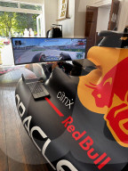 Red Bull F1 racing car simulator makes public debut.                           