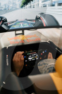 Red Bull F1 racing car simulator makes public debut.                           