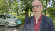 Driver disguised as car seat to for autonomous vehices study.                            