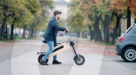 Foldable bamboo e-scooter                            