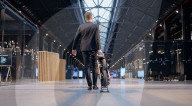 Foldable bamboo e-scooter                            