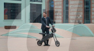 Foldable bamboo e-scooter                            