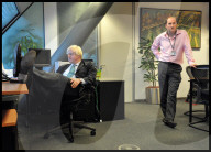 Guto Harri and Boris Johnson