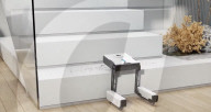 Stair-climbing robot vacuum cleaner.                      