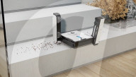 Stair-climbing robot vacuum cleaner.                      