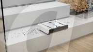 Stair-climbing robot vacuum cleaner.                      