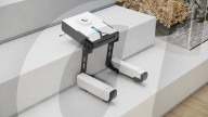 Stair-climbing robot vacuum cleaner.                      