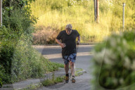 Boris Johnson on a run near his Wallingford home, Oxfordshire, UK