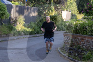 Boris Johnson on a run near his Wallingford home, Oxfordshire, UK