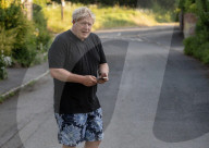 Boris Johnson on a run near his Wallingford home, Oxfordshire, UK