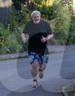 Boris Johnson on a run near his Wallingford home, Oxfordshire, UK