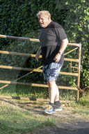 Boris Johnson on a run near his Wallingford home, Oxfordshire, UK