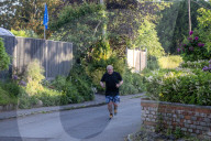 Boris Johnson on a run near his Wallingford home, Oxfordshire, UK