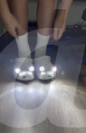 Clip on headlights for Crocs wearers