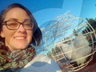 Chicken Orb prevents pet birds damaging gardens.                        