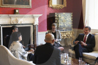 Jeremy Hunt UK Chancellor of the Exchequer meets Indonesia's Sri Mulyani Indrawati
