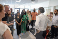 Prime Minister Rishi Sunak speaks at a PM Connect in IKEA