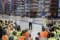 Prime Minister Rishi Sunak speaks at a PM Connect in IKEA