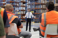 Prime Minister Rishi Sunak speaks at a PM Connect in IKEA