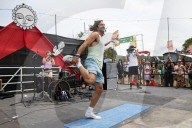 Joe Wicks gets the crowd exercising at Glastonbury 2023