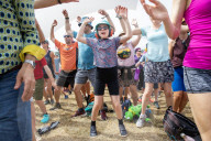 Joe Wicks gets the crowd exercising at Glastonbury 2023