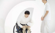 Rubber exoskeleton to help elderly and rehab patients to walk                     
