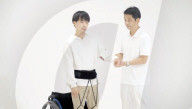 Rubber exoskeleton to help elderly and rehab patients to walk                     