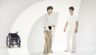 Rubber exoskeleton to help elderly and rehab patients to walk                     