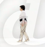Rubber exoskeleton to help elderly and rehab patients to walk                     