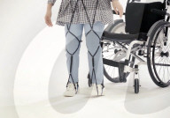 Rubber exoskeleton to help elderly and rehab patients to walk                     
