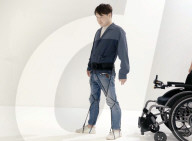 Rubber exoskeleton to help elderly and rehab patients to walk                     