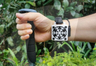 Personal air conditioner fits on the wrist like a watch.                      