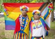Pride in London parade, Park Lane to Trafalgar Square, London, UK.