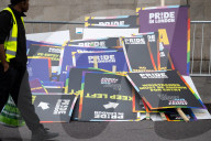 Pride in London parade, Park Lane to Trafalgar Square, London, UK.