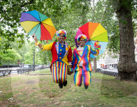 Pride in London parade, Park Lane to Trafalgar Square, London, UK.