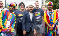 Pride in London parade, Park Lane to Trafalgar Square, London, UK.