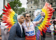 Pride in London parade, Park Lane to Trafalgar Square, London, UK.