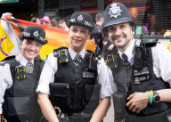 Pride in London parade, Park Lane to Trafalgar Square, London, UK.