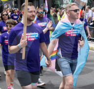 Pride in London parade, Park Lane to Trafalgar Square, London, UK.