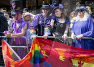 Pride in London parade, Park Lane to Trafalgar Square, London, UK.