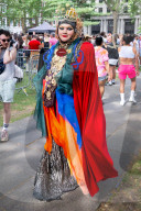 Pride in London parade, Park Lane to Trafalgar Square, London, UK.