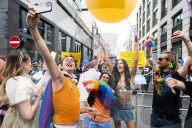 Pride in London parade, Park Lane to Trafalgar Square, London, UK.