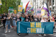 Pride in London parade, Park Lane to Trafalgar Square, London, UK.