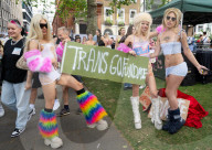 Pride in London parade, Park Lane to Trafalgar Square, London, UK.
