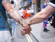 Pride in London parade, Park Lane to Trafalgar Square, London, UK.